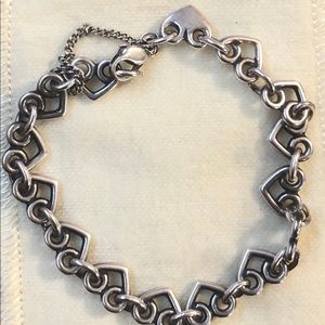 James Avery Heart Link Charm Bracelet